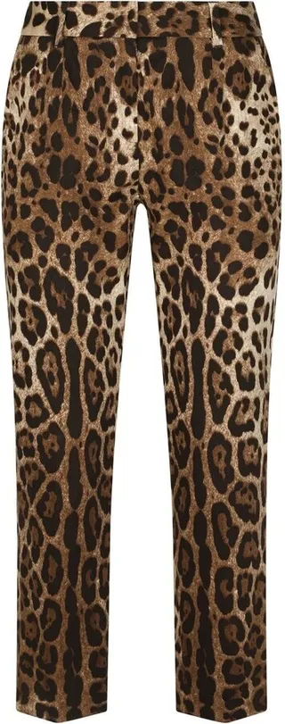 Leopard-Print Cropped Trousers