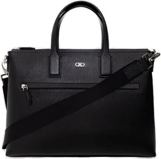 Salvatore Ferragamo Logo Plaque Zipped Briefcase