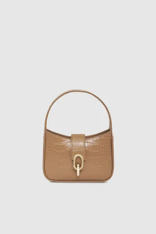 ANINE BING Mini Cleo Bag in Camel Embossed