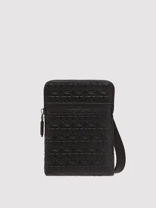 Ferragamo Men Gancini cross body bag Black
