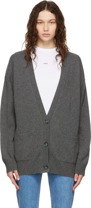 A.P.C. Gray Jane Birkin Edition Cardigan