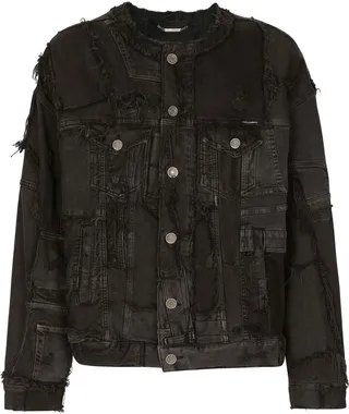 Distressed-Effect Denim Jacket