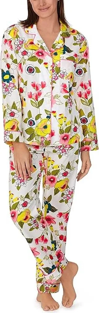 Bedhead PJs Trina Turk x Bedhead Long Sleeve Classic PJ Set (Poppy Prep) Women's Pajama Sets