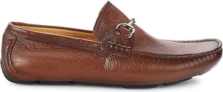 Pebbled Leather Bit Driving Loafers