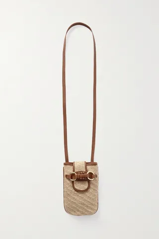 See By Chloé - Saddie Small Leather-trimmed Raffia Shoulder Bag - Brown