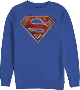 Men's Superman Logo Shadows Sweatshirt - Royal Blue - Medium