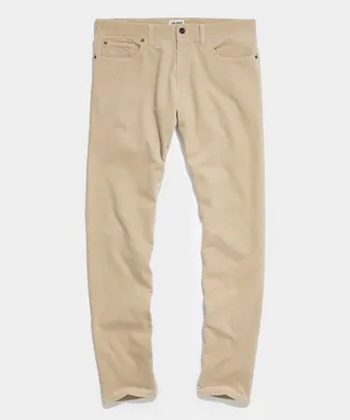 Slim Fit 5-Pocket Italian Corduroy Pant in Khaki