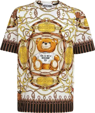 Teddy scarf print cotton jersey t-shirt
