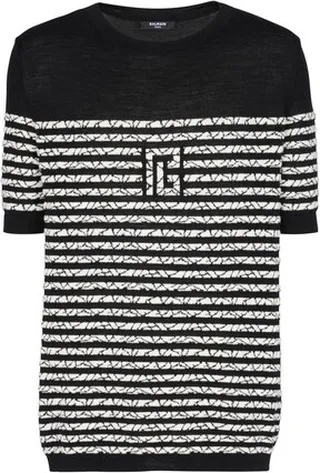 Marbled stripe wool T-shirt