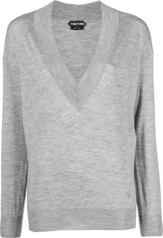 V-neck knitted jumper