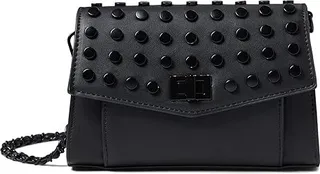Steve Madden Aidan Studded Crossbody (Black) Handbags