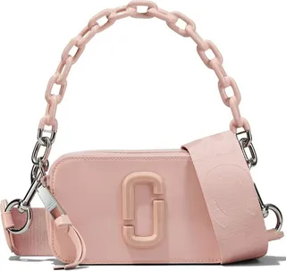 'the Snapshot' Light Pink Handbag With Chain Handle In Leather Woman