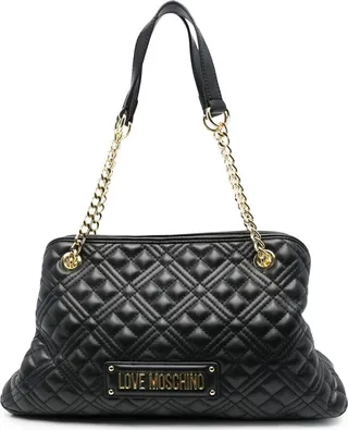 Quilted Logo-Plaque Tote Bag