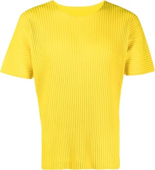 crew-neck plissé T-shirt