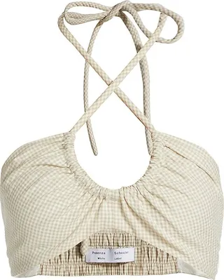 Gingham Halter Bra Top
