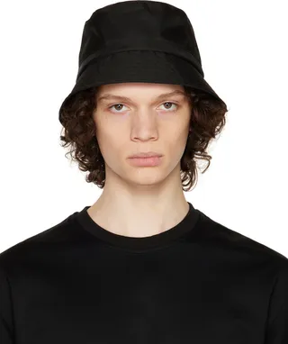 Solid Homme Black Logo Bucket Hat
