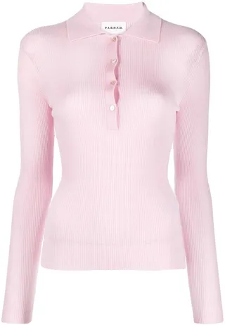 Polo-Collar Knitted Top