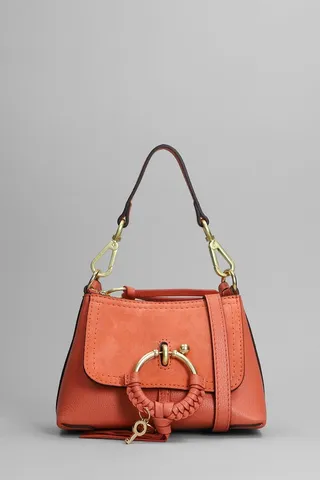 Mini Joan Shoulder Bag In Red Suede And Leather