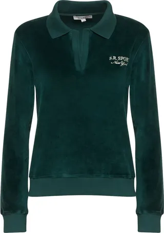 Amanda long sleeve velour polo