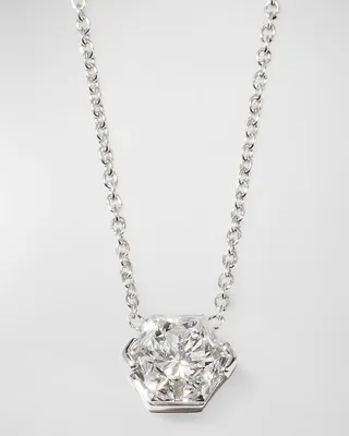 White Gold Diamond Hexagonal Necklace