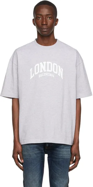 Balenciaga Grey Cotton T-Shirt
