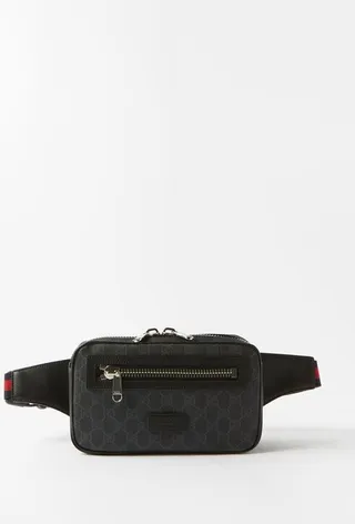 GG-jacquard Coated-canvas And Leather Belt Bag