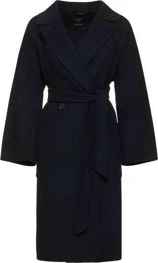 Selz wool blend belted midi coat