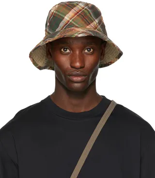 Acne Studios Green Checked Bucket Hat
