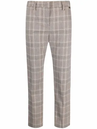 Checked Straight-Leg Trousers