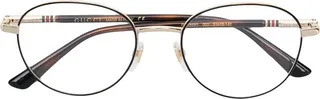 Web detail round frame glasses