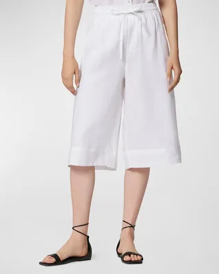 Theo Cropped Wide-Leg Linen Pants