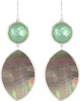 Sterling Silver Wonderland Stone & Marquis Shell Dangle Earrings