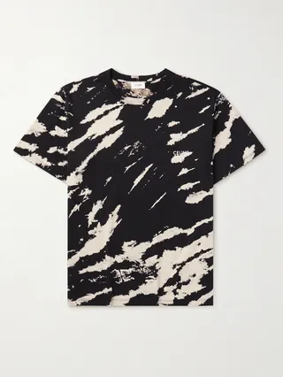 Tie-Dyed Logo-Print Cotton-Jersey T-Shirt