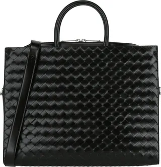 Bottega Veneta Black Leather Briefcase 609204-Vmbi0-1000