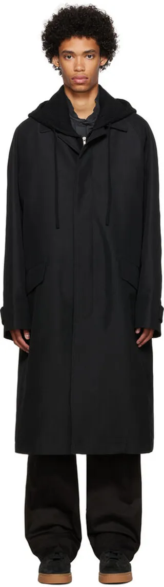 Juun.J Black Wool Coat