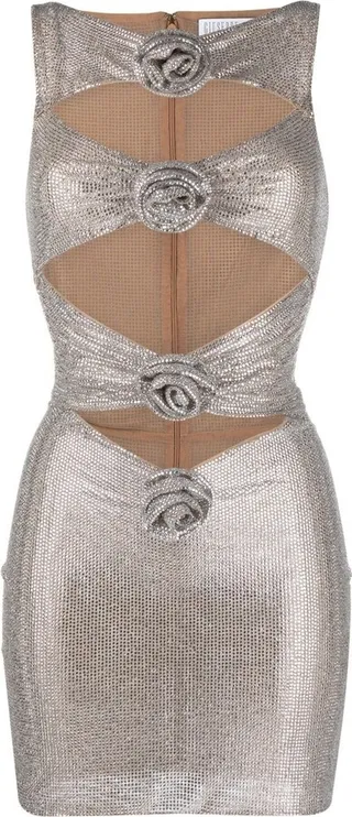 Crystal-Embellished Cut-Out Dress
