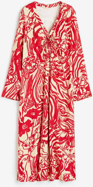 Patterned Tie-detail Dress