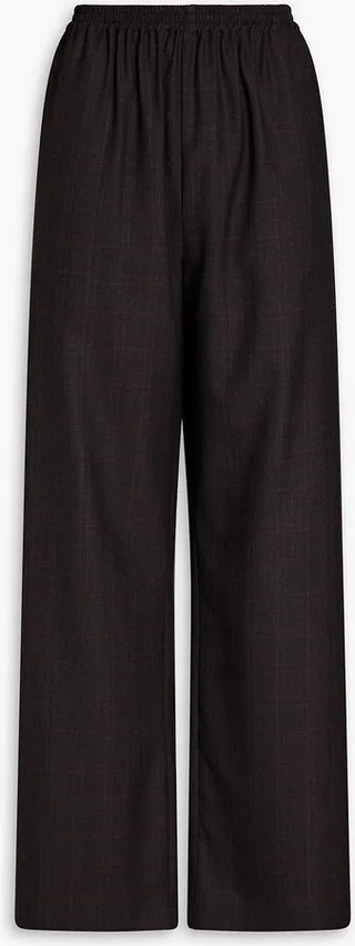 Wool and cashmere-blend wide-leg pants