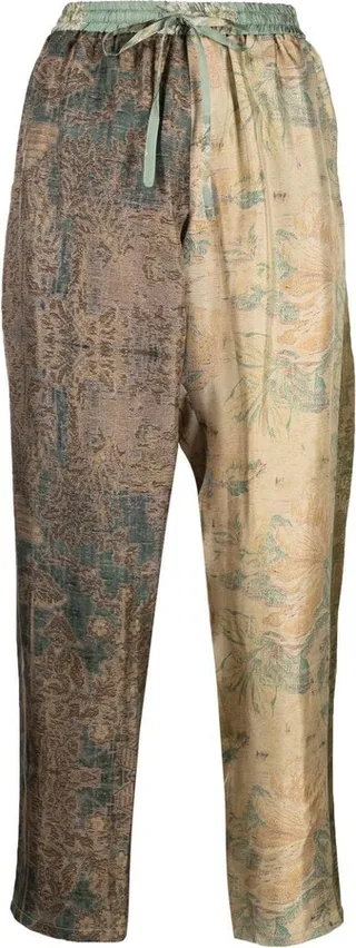 Straight-Leg Silk Trousers