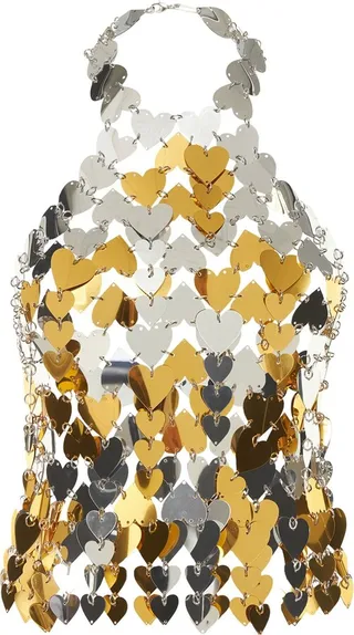 Heart shaped sequin halter top