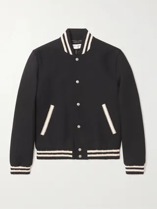 Teddy Logo-Appliquéd Wool-Blend Bomber Jacket