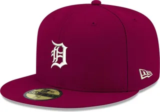 Men's Cardinal Detroit Tigers Logo White 59FIFTY Fitted Hat