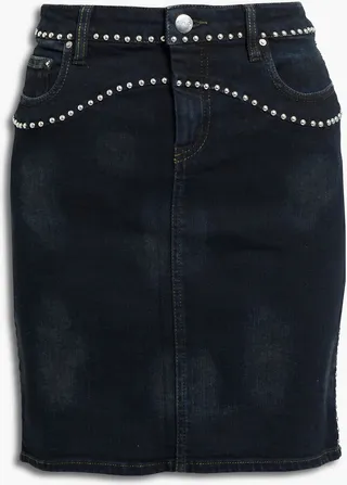 Naomi studded denim mini skirt