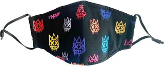 Cult of Individuality Adult Dripping Shimuchan Overall Print Facemask 1 Piece - Black
