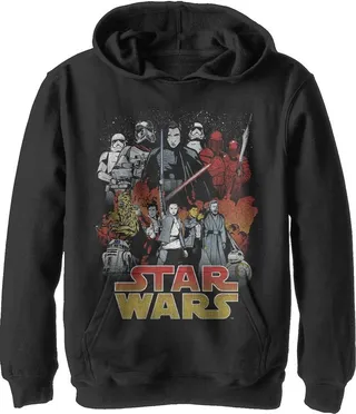 Boy's Star Wars The Last Jedi Good and Evil Pull Over Hoodie - Black - X Large