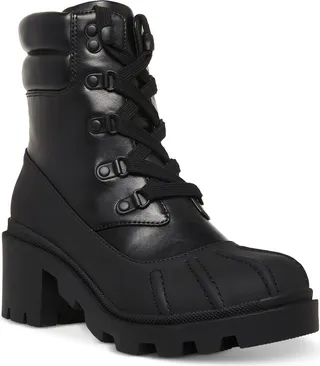 Madden Girl Women's Bubbles Lace-Up Lug-Sole Duck Booties