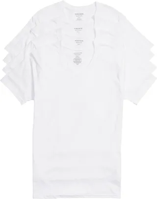 4-Pack Regular Fit Supima® Cotton V-Neck T-Shirts