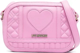 Heart-Quilted Leather Shoulder Bag