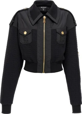 Balmain Zipped Monogram Jacket
