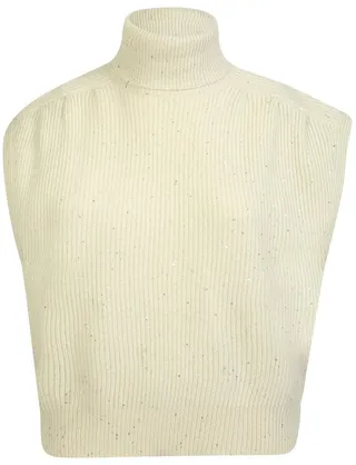 Brunello Cucinelli Ribbed Turtleneck Sleeveless Top
